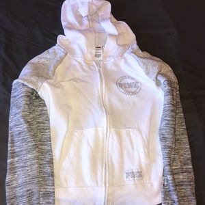 White and gray VS PINK jacket